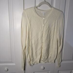 Charter Club floral lace ivory sweater